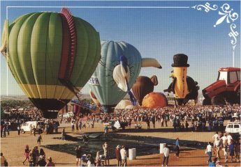 Every year hundreds of thousands of people come from all over the world to see the 750 - 900 balloons that take part in the Balloon Fiesta.  I'm very lucky because I can watch the balloons flying from where I live.  What an amazing sight!